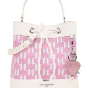 Karl Lagerfeld Pink and Cream Shoulder Bag, NWT